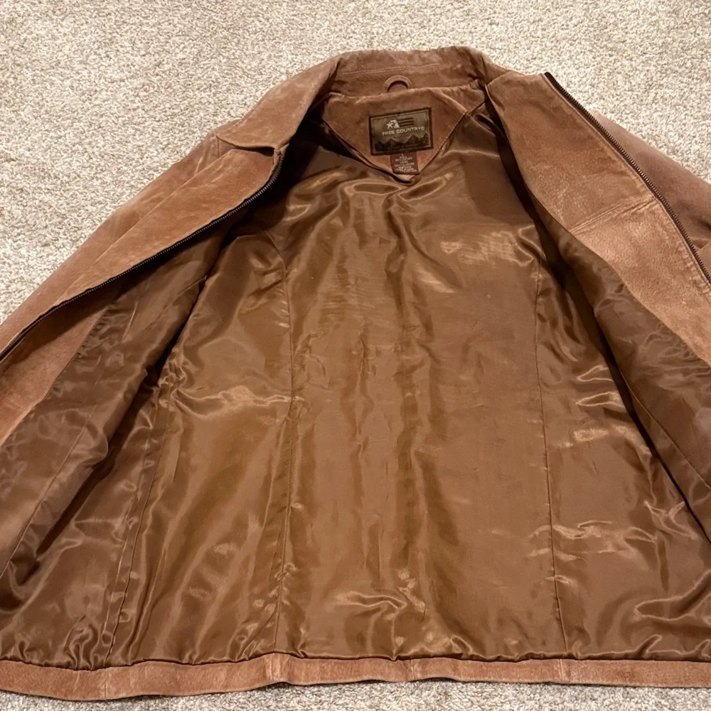 Free Country Women's Brown Leather Jacket - Picture 3 of 7